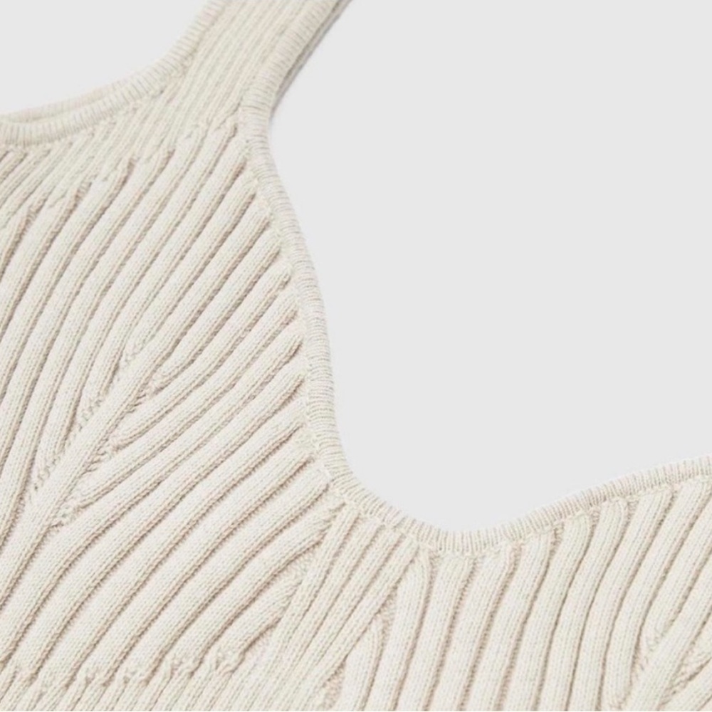 Maniere de voir tan ribbed crop top bralette size XS - Picture 4 of 7